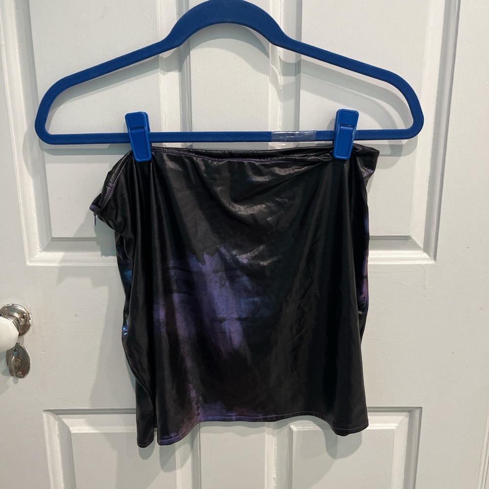 Black Polyester miniskirt